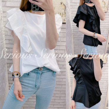 売上No.1 新品未使用Sleeve Design Ruffle Shirt - keytalent.com.co